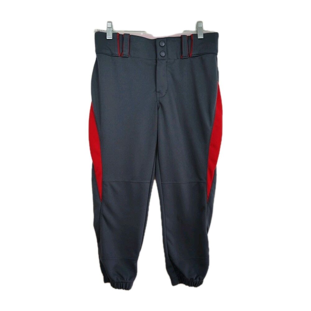 Champro‎ softball pants, Women's Small, dark gray with red accents VGC